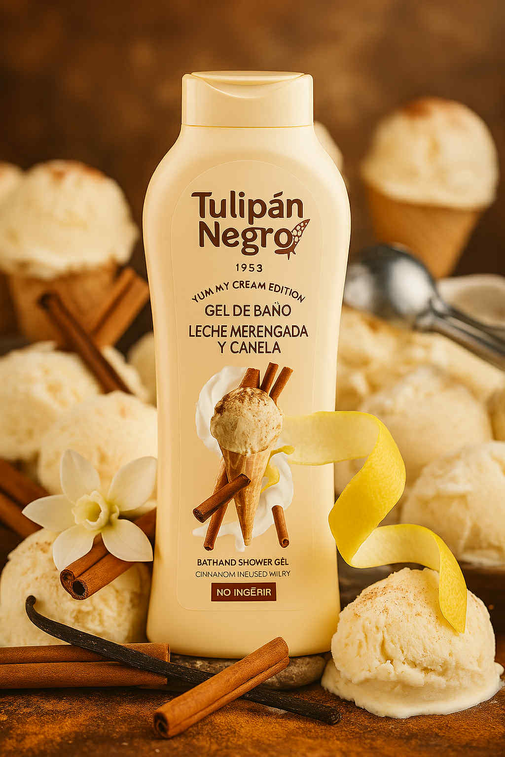 GEL DOUCHE CREME GLACE VANILLE MERINGUE CANNELLE 650ML