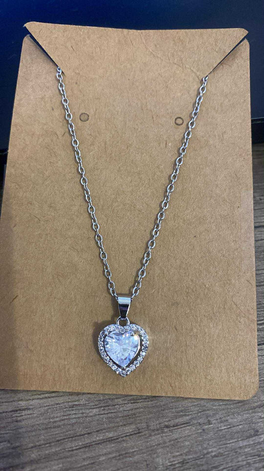 COLLIER DIAMANT OR OU ARGENTE ACIER INOXYDABLE