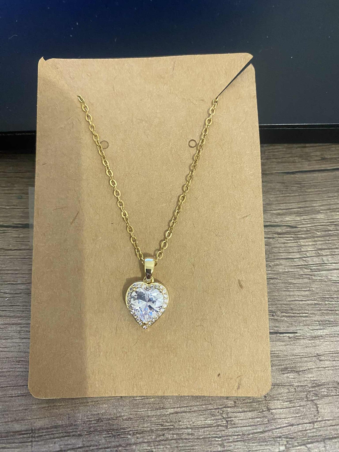 COLLIER DIAMANT OR OU ARGENTE ACIER INOXYDABLE